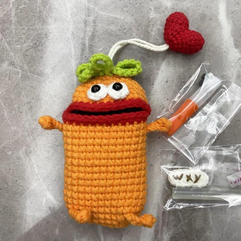 Hand-Crocheted Car Key Fob Cover, Big Mouth Key Protector, Cute Yarn Keychain for Car Keys, Unique Handmade Gift Car Key Cases