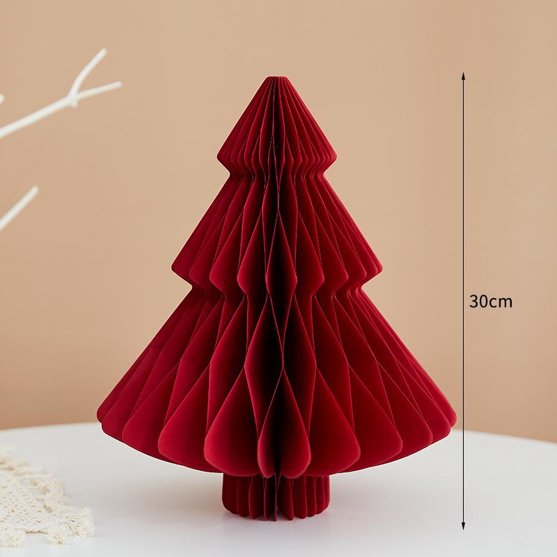 Wabenpapier Weihnachtsbaum Tischschmuck - Festliche Foto-Requisiten und Dekoration für Feiertagsatmosphäre