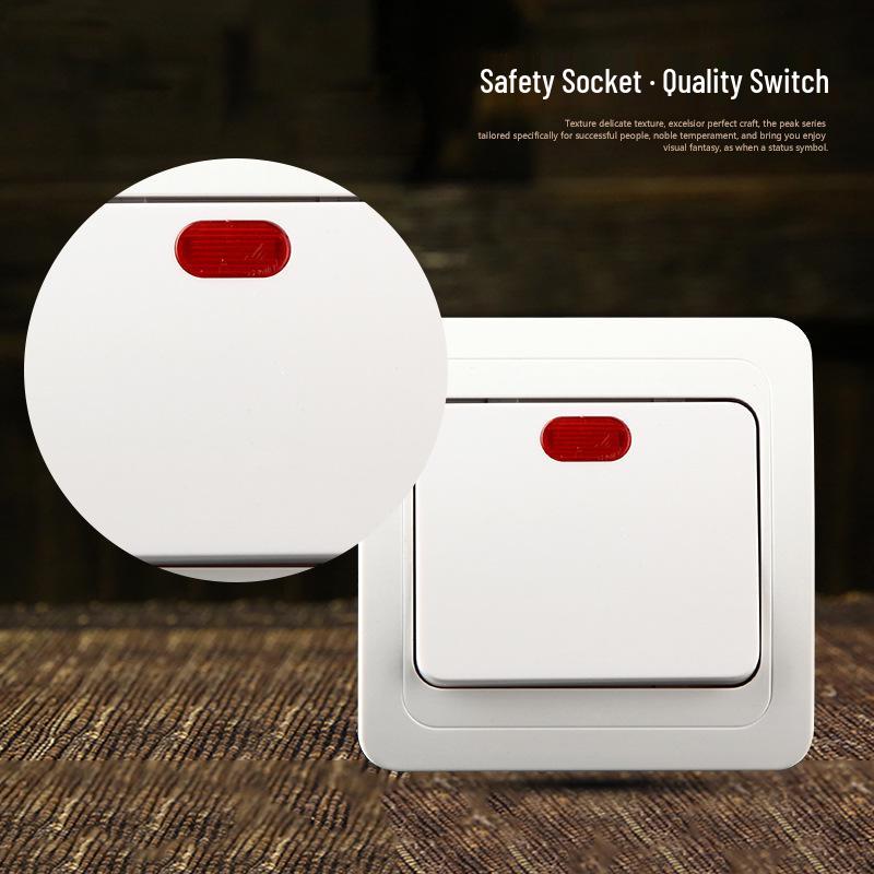European Style 1-Gang Ceramic Switch with Indicator Light
