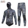 5mm Neoprene Wetsuit Split Camouflage Spearfishing Suit Freediving Snorkeling Men