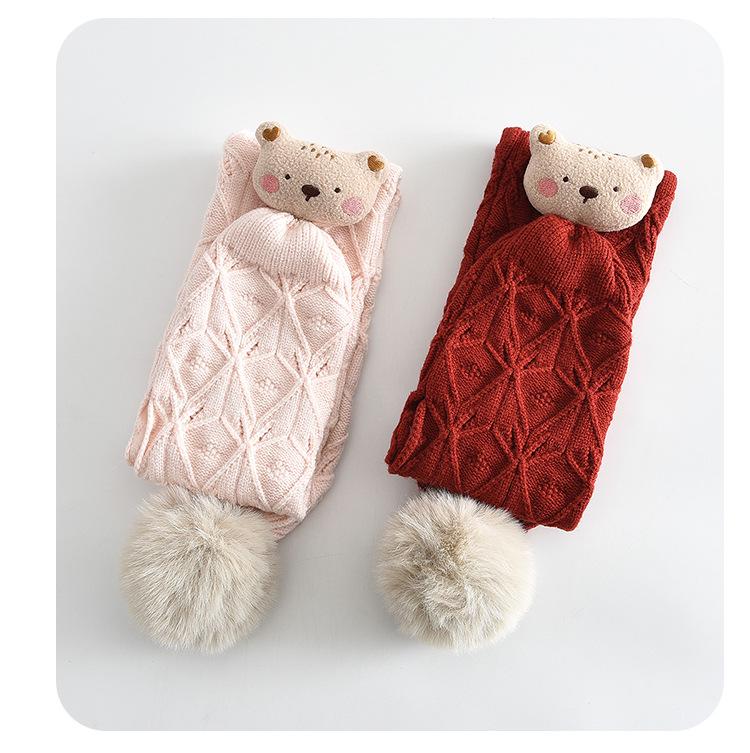 Stylový pletený šátek pro děti: Teplé, větruodolné, jednobarevné pro chlapce a dívky.