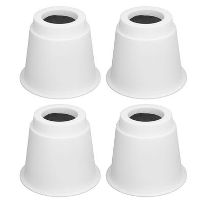 4Pcs 5 Inch Heavy Duty Round Furniture Bed Risers Lifter with Anti Slip Top for Table Chair Desk