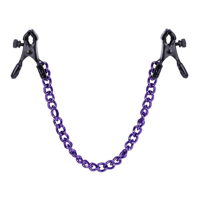 Clemă pentru mamelon cu lanț metalic Agrafe reglabile pentru mamelon BDSM Clip mare pentru sâni Jucării sexuale pentru adulți pentru femei și cupluri