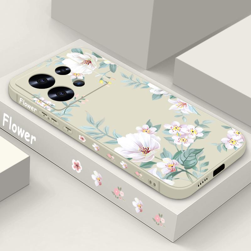 

Простой цветочный принт тонкий матовый чехол для Xiaomi 13T Pro Poco F6 X6 X5 Redmi Note 14 Pro 13 12 11 ремешок TPU мягкий противоударный чехол для телефона Redmi Note 10 Pro Max