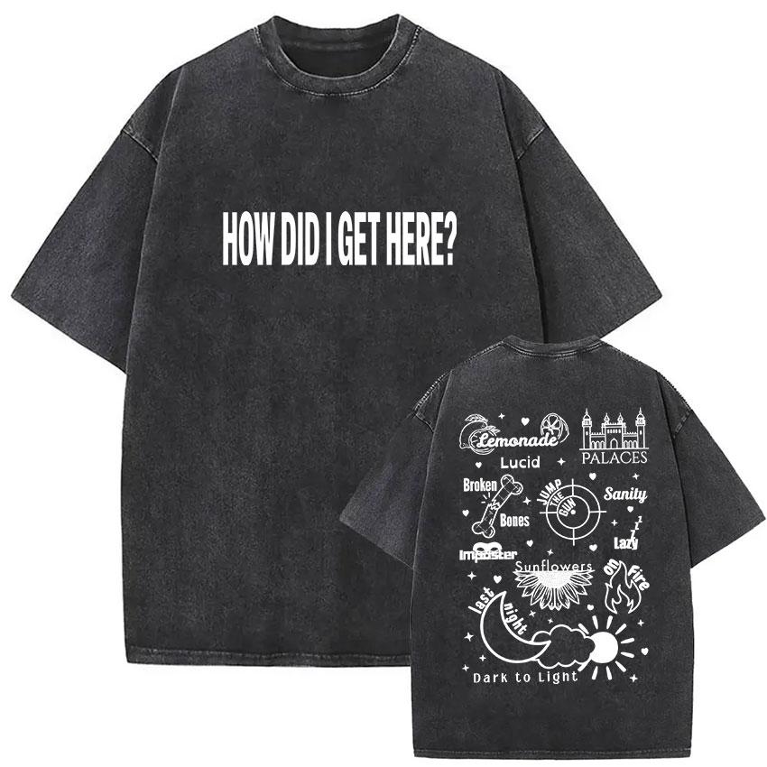 

Retro Washed Louis Tomlinson How Did I Get Here Tour Print T Shirts Men Women Casual Fashion Oversized T-shirt S