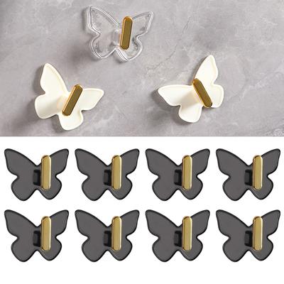 1-8pcs Wall Hooks Clear Star Shaped Strong Adhesive Hook  Multi-Purpose Hooks Hanger Bathroom Wall-mounted Hook Decorative Hooks