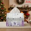 2D Flat 1pc, Tissue Box. Purple Floral Butterfly Pattern Napkin Dispenser Box, Reusable, Daily Desktop Tissue Storage Box, Suitable for Kitchen, Livin