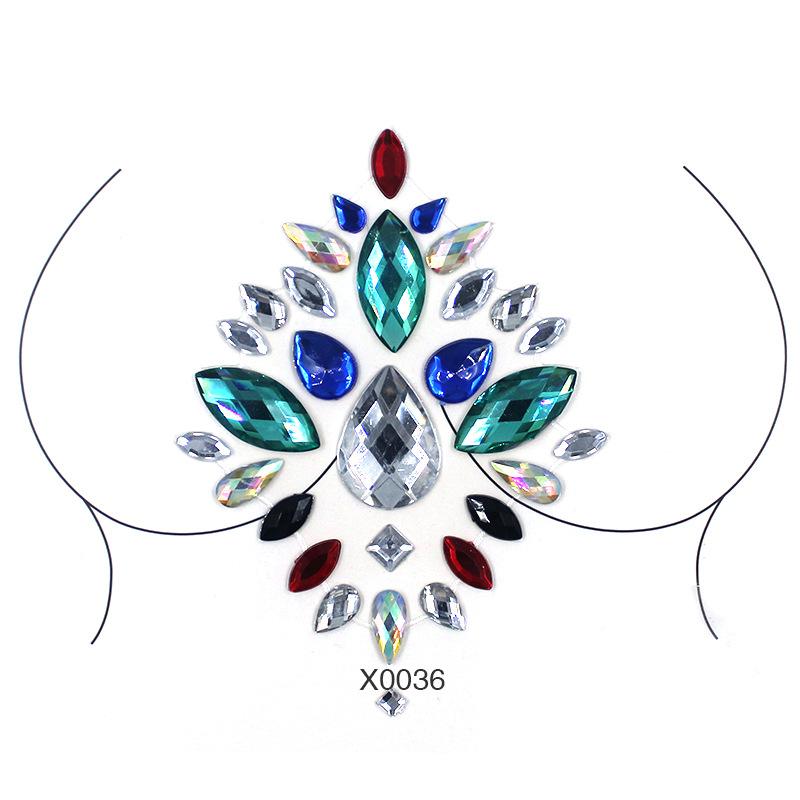 

3D хрустальные драгоценности на груди, временная татуировка, наклейка со стразами, флэш-тату, клей для лица, драгоценный камень, краска для тела, наклейка для вечеринки