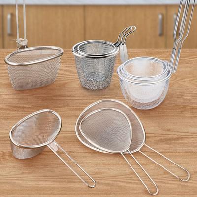 304 Stainless Steel Mesh Strainer Spoon Cooking Utensils Silver Food Colander Korean Noodles Scoop Fine Wire Mesh