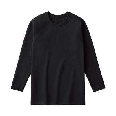 Gunze Men's CK9708 Crew Neck Inner Shirt, Long Sleeve, Thick Fleece-Lined, Cotton Blend, Warm for Winter, Size M, Black