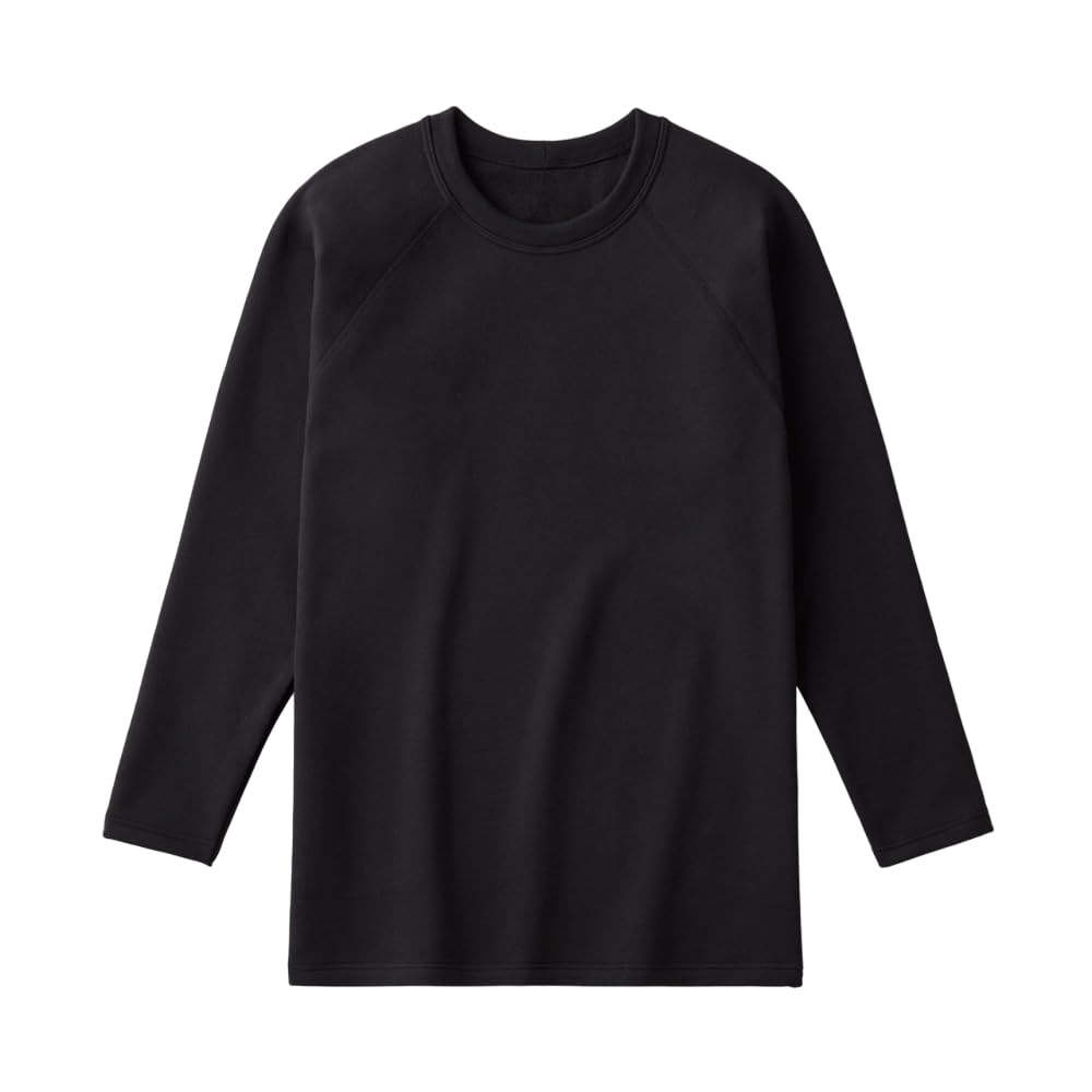 

Gunze Men s CK9708 Crew Neck Inner Shirt, Long Sleeve, Thick Fleece-Lined, Cotton Blend, Warm for Winter, Size M, Black