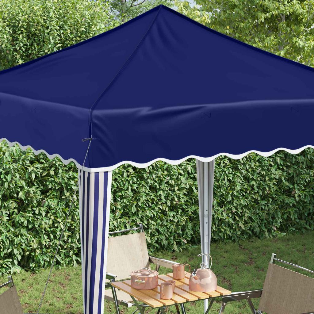 Pop Up Party Tent 195 X 195 X 245 Cm Blue Oxford Fabric