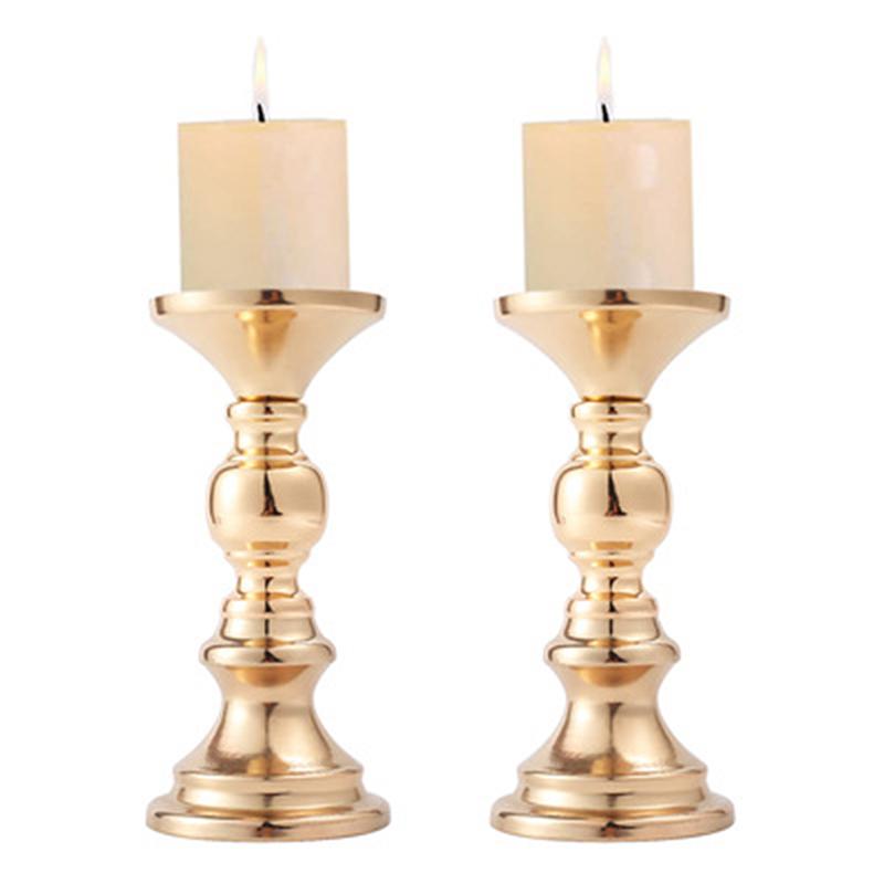 Golden Candle Holders Wedding Table Decorations Metal Stand Candlestick For Wedding Birthday Bar Party Living Room Home Decor