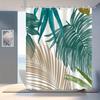 1 Piece Of Elegant Tropical Leaf Shower Curtain, Polyester Fabric, Machine Washable, Suitable For Bathroom Decoration