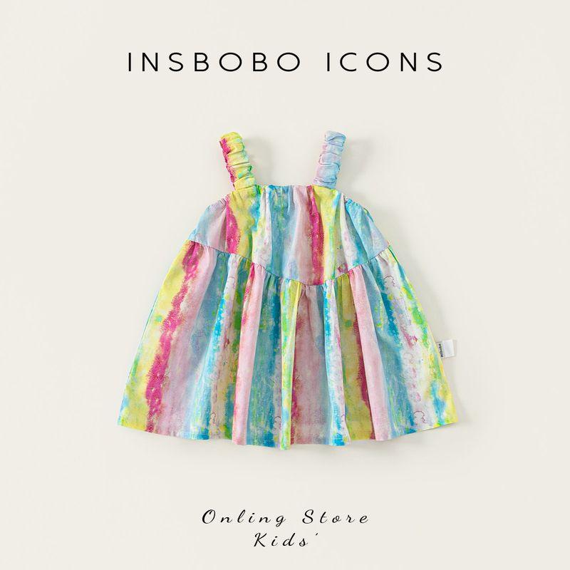 Girls  Dress Summer New Style Baby Girl Suspender Dress Dopamine Children s Dress Little Girl Beach Vacation Clothes Color 80