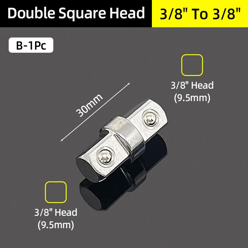 Double Square Head Socket Adapter Converter Reducer Set 1/4 3/8 1/2 Impact Drive Ratchet Wrench Socket Adaptor Repair Hand Tool