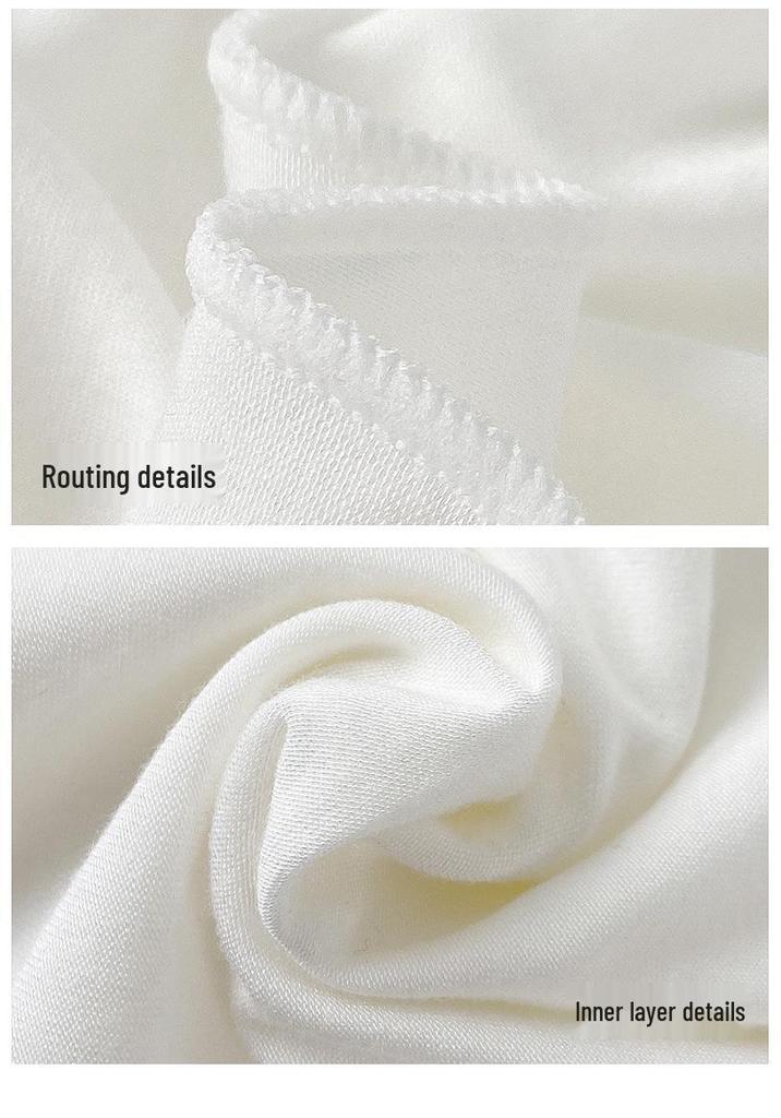 H306 Women's White Lace Anti-Exposure Summer Safety Shorts - Thin, Non-Rolling Edge, Double Layered