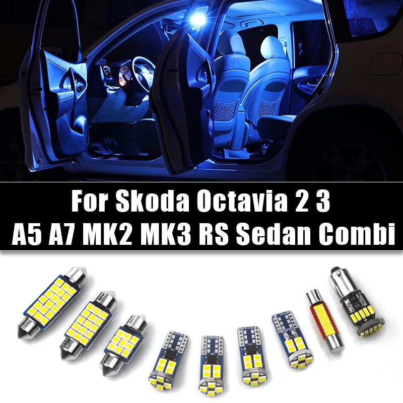 

Автомобильные светодиодные лампы для Skoda Octavia 2 3 A5 A7 MK2 MK3 RS Sedan Combi 2004-2018, внутренние лампы для чтения, освещение багажника