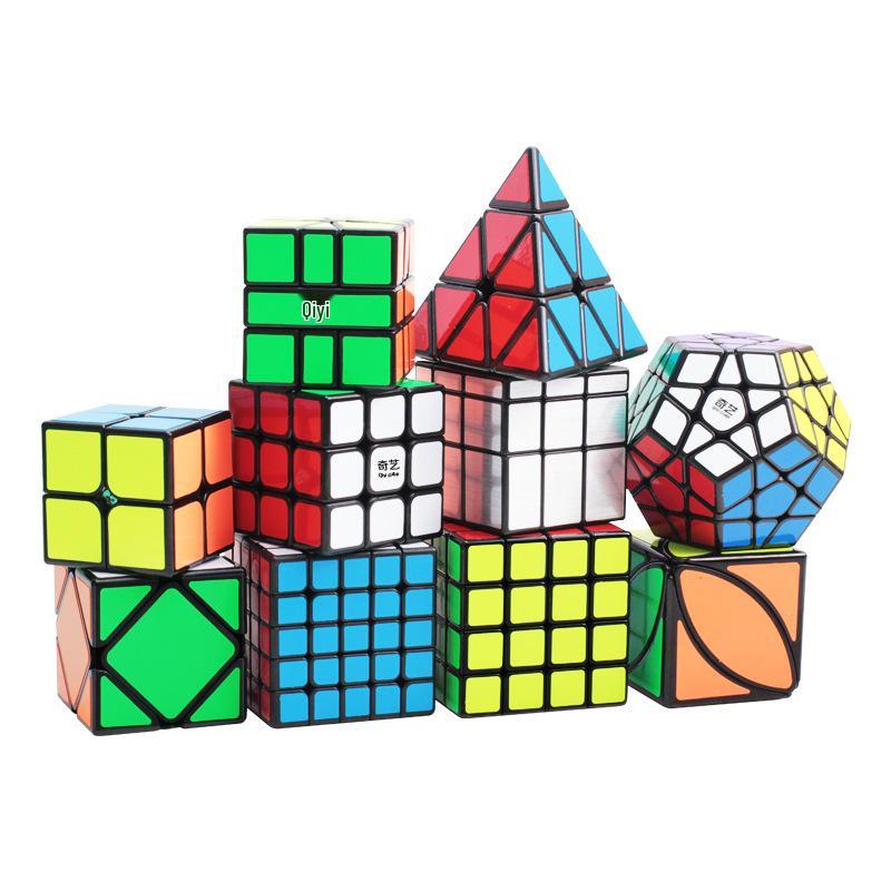 Qiyi Black Magic Cube Set: 2-7 Layer Pyramid, Maple Leaf, Skewb, SQ1, Mirror Cube - Hot-Selling Variety