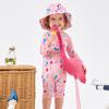 LJZM Baby Sizes Long Sleeve Rash Guard with Sunscreen and UV Protection for the or Ocean Girls' Swimsuit, Romper, 90-120cm, Kids' Cap, Beach, Pool,