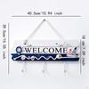 Painted Welcome Wall Mount Hooks Decorative Wooden Coat Rack Easy Installation Versatile Hanging