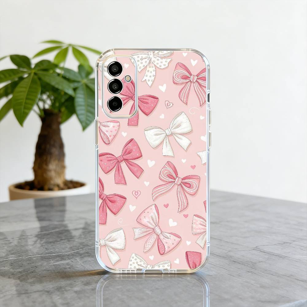 Bowknot  Phone Case For SamsungA10,12,20,21S,30,31,40,50,51,52,70,71 Transparent Cover