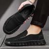 Men's Casual Shoes Leather Loafers Handmade Sewing Flat Bottomed Walking Outdoor Shoes Soft Soled Driving Shoes