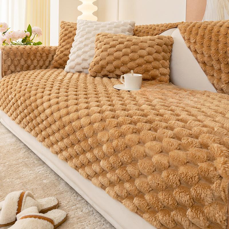 Winter Cream Wind Plush Thickening Sofa Cushion Non-Slip Seat Cushions Sofa Cover Backrest Cover Towel