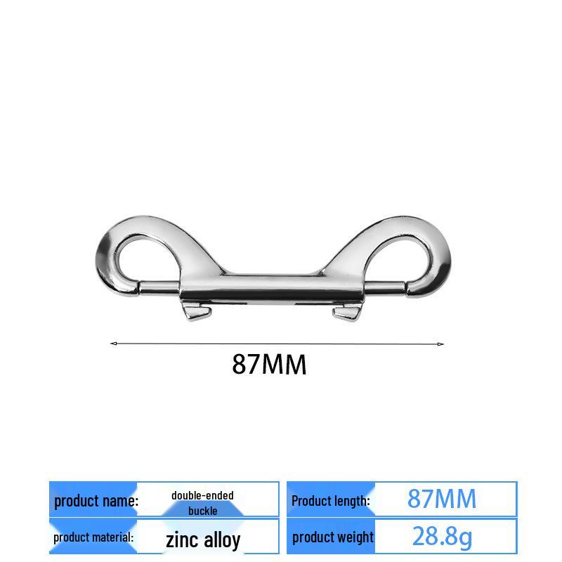 White Nickel-Plated Zinc Alloy Double-Headed Dog Leash Hook