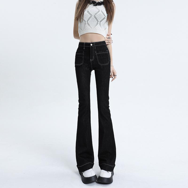 

Джинсы для женщин на осень, высокая талия, узкие и облегающие, высокие эластичные брюки для женщин на осень и зиму, подковообразные брюки 2XL