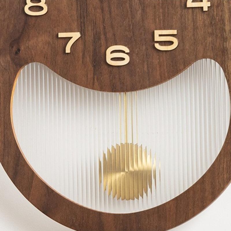 Wooden Pendulum Wall Clock Retro Noiseless Aesthetic Wall Clocks Creative Walls Clock Modern Living Room Decoration Furniture