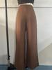 European & American Women's High-Waist Straight-Leg Business Casual Pants - Solid Color Draped Style (2026)