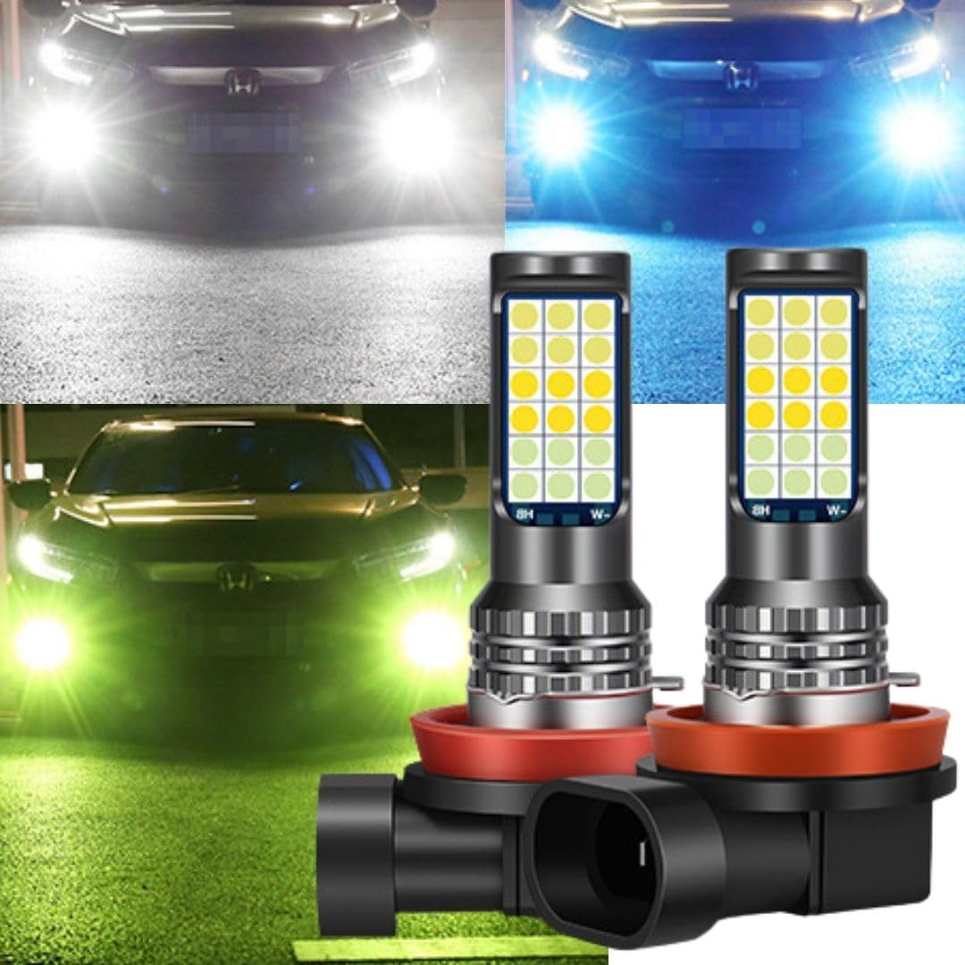 

[EternaBright] Автомобильная светодиодная противотуманная фара 3-цветная с переключением H8 H11 Взрывной свет Белый Розовый Лайм Высокая яркость CSP Чип (Белый, Голубой лед, Лайм)