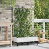 Garden Flower Pot with Irrigation and Wheels 2 Pieces White PP