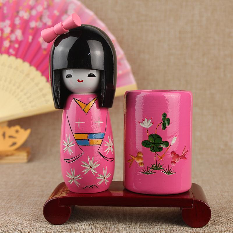 Japanese Puppet Doll Kimono Sakura Cartoon Dolls Home Decoration Cuisine Sushi Restaurant Ornament Girl Cute Desktop Gift 1/3Pcs