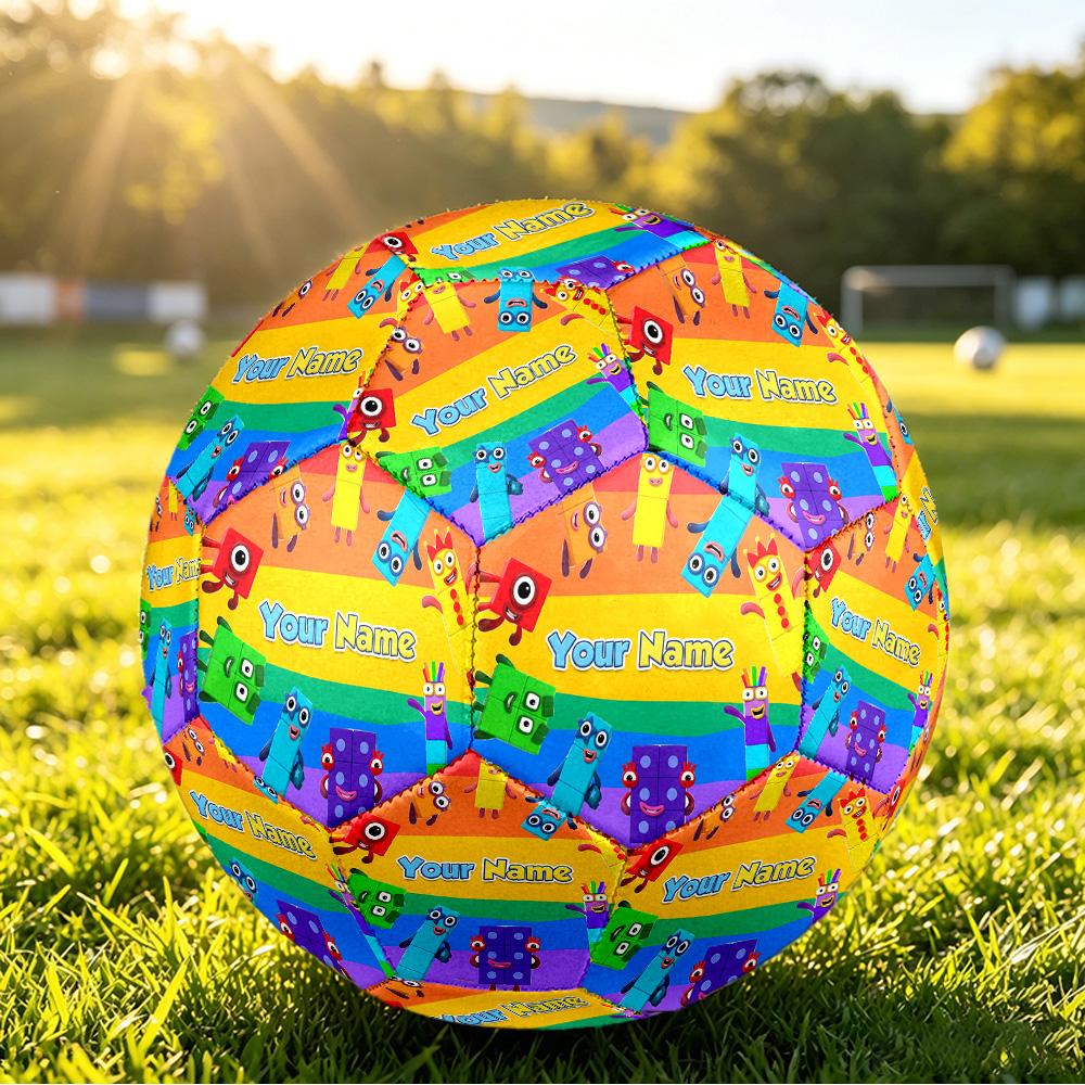 Custom Name Text Size 5 Football,Numberblock Standard Training Soccer Ball