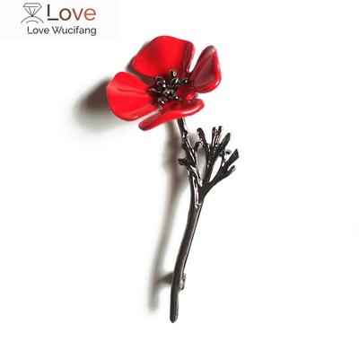 Poppy Brooch Vintage Brooch Women 'S Clothing Accessories Safflower Brooch Coat Pin Brooch Accessories Female Poppy Flower Gift