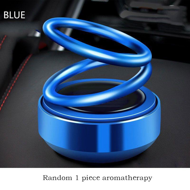 Car Perfume Ornaments Solar-Powered Double-Ring Suspended Rotating Fragrance High-End Car Interior Decoration Supplies