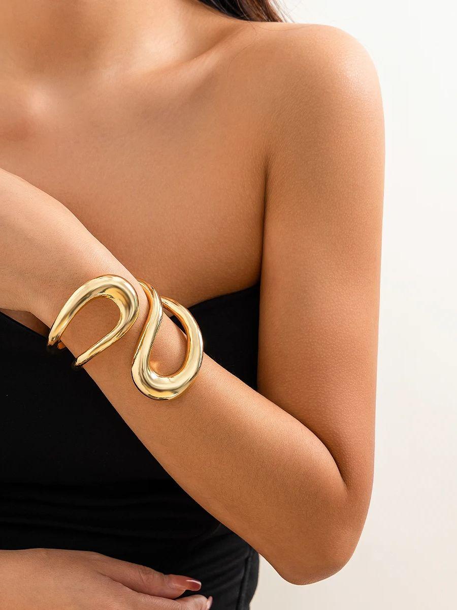 

PuRui Преувеличенный Геометрический Витой Двухслойный Браслет-Воротник Для Женщин INS Персонализированный Уличный Вечеринка Циркон Свадебный Банкет