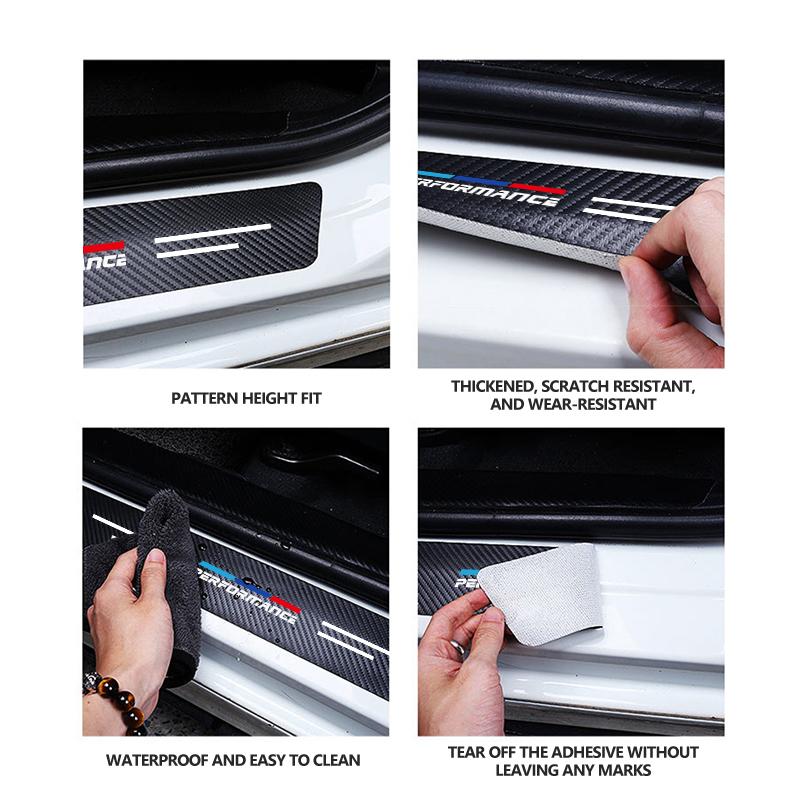 Car Sill Strip Carbon Anti-Scratch Protection Threshold Sticker For BMW M 1 3 4 5 6 7 Series M3 M6 F01 F02E34 E36 E70 F10 X6 X1