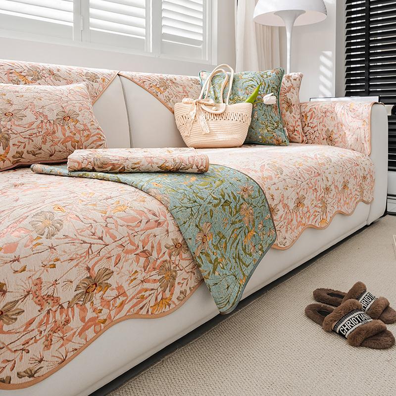 Chenille Anti-slip Sofa Cushion European Floral Jacquard Sofa Covers Living Room All-season Universal Couch Cover Home Decor