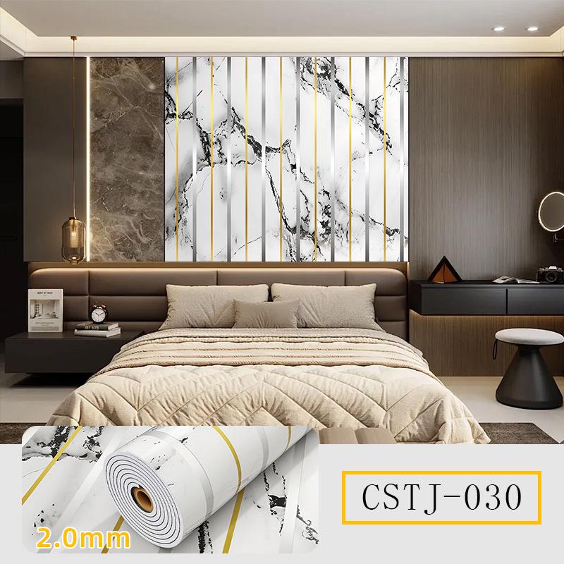 Selbstklebende, wasserfeste Marmorfliesen-Wandaufkleber für TV-Hintergrund und Dekoration
