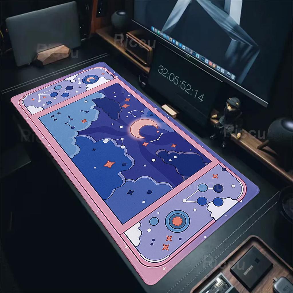 Stars Moon Mousepad Gaming Console Desk Mat Colour Clouds Aesthetics Mouse Pad Office Computer Keyboard Mats Laptop Accessories