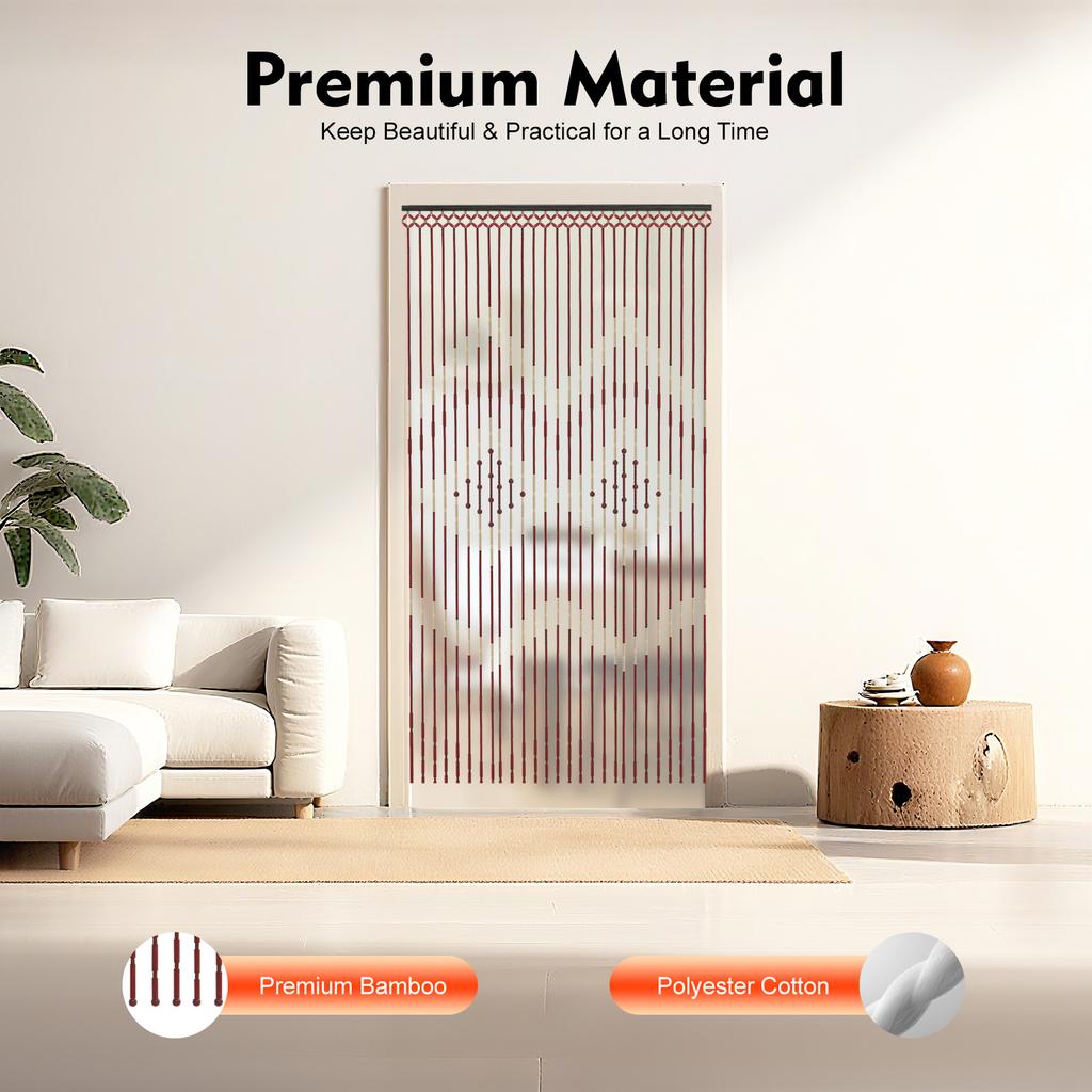 Macrame Curtains Door String Curtains for Doorways Panels Closet Room Divider Boho Kitchen Valance 3*5.74ft(W*H)