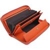 Large Capacity Accordion Long Wallet Genuine Leather Garçon Style Automatically Sorts Receipts and Coins Multi-Function Wallet Coin-Through (Orange)