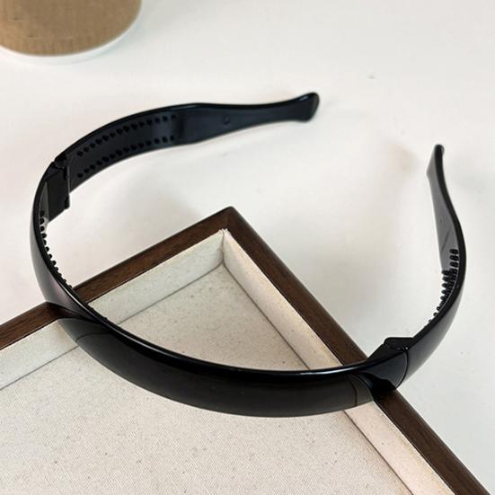 Folding Headband Acrylic No Pressure Anti-Slip Tortoiseshell Pattern Retro Style Adjustable Hair Hoop Hair
