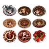 Christmas Party Supplies 3D Round Rug, Optical Illusion Area Santa Claus Deep Hole Floor Mat Prints, Non-slip Welcome Rug for Entrance Living