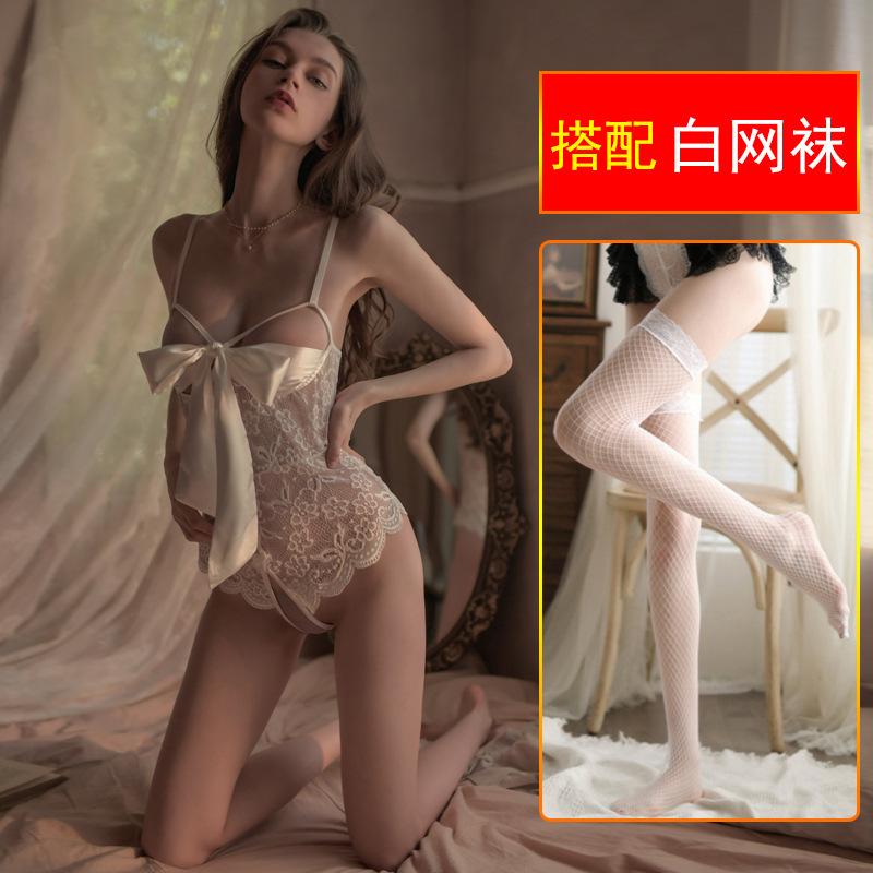 Sex Underwear Free Small Chest Sexy Lace Suspender Transparent Hollow One-piece Pure Passion Uniform