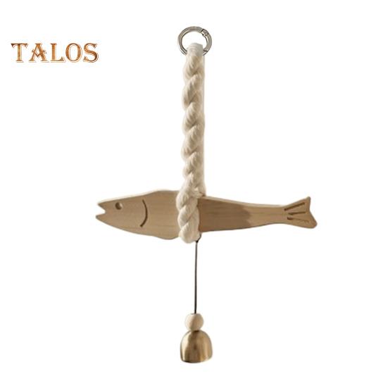 

Декоративный деревянный дверной орнамент, колокольчик с приятным голосом, деревянные изделия, вырезанные вручную, декор в виде рыбы, художественный дверной звонок B