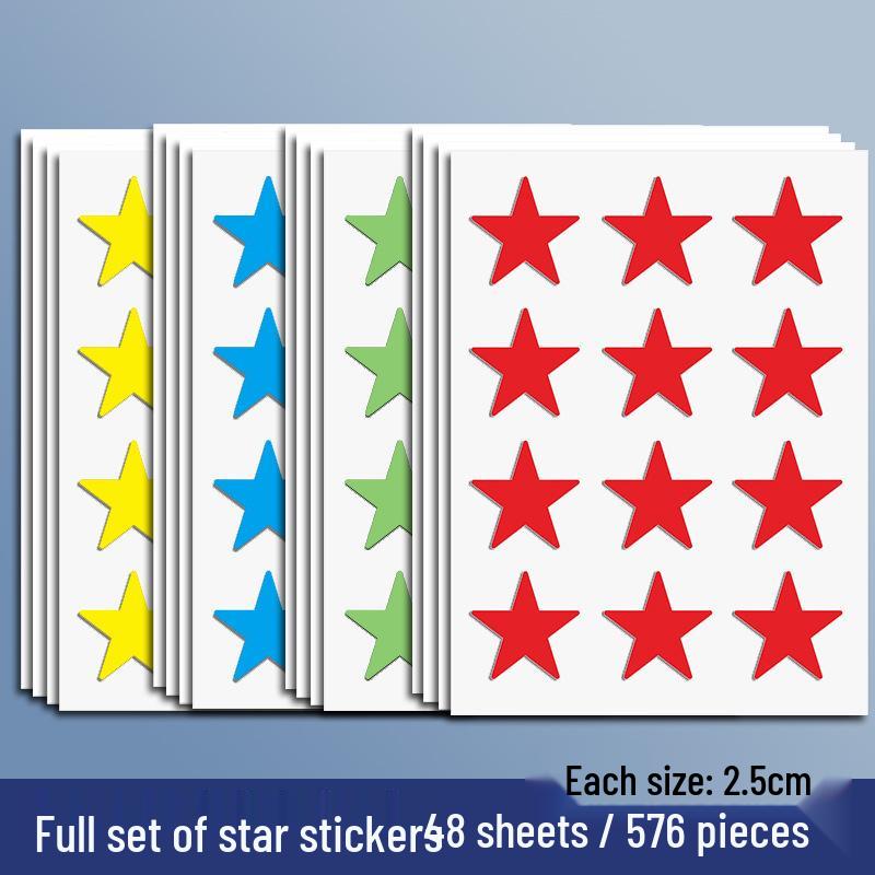 Yellow Star Reward Stickers for Kids - Smiley Face for Self-Discipline & Praise In Elementary School